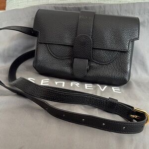 Senreve Aria Black Leather Crossbody Bag